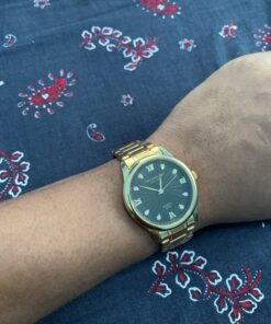 DREAMING Q&P IP Gold Plating Steel Roman Numeral Dial with Rhinestones Mens Wrist Watches for Man Black 003 golden & Black 58 C1dk7Kw4cOS 2