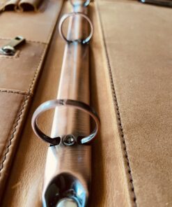 AZXCG Leather Portfolio Binder,3 Ring Binder Padfolio with Zipper fits up to 13.3" Laptop, Professional Organizer, Business Folder with Clipboard, Leather Notepad Holder Brown Graduation Gift Standard 52 C1dxU88j20S