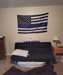 Anley Fly Breeze 3x5 Foot Thin Blue Line USA Flag - Vivid Color and Fade Proof - Canvas Header and Double Stitched - Honoring Law Enforcement Officers Flags Polyester with Brass Grommets 3 X 5 Ft - Polyester 29 C1fgaNLdRWS