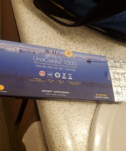 WHC, UnoCardio 1000 Fish Oil, 1300 mg of Pure Triglyceride Fish Oil with Omega-3 (1180 mg), 665 mg EPA and 445 mg DHA and 25 mcg (1000 IU) Vitamin D3 per softgel, Natural Orange, 60 softgels 28 C1fzh01t2VS