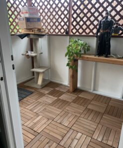 Yaheetech 27PCS Interlocking Patio Deck Tiles 12 x 12in Wood Floor Tiles Outdoor Flooring for Patio Garden Deck Poolside Brown Brown-straight 43 C1i0QP0VnGS