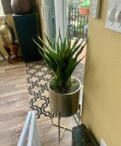 Nearly Natural 30in. Agave Artificial Plant with Black Planter, Green 38 C1jseXxTEqS