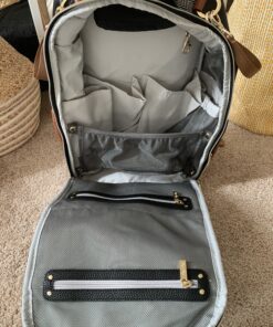 Itzy Ritzy Diaper Bag - Large Capacity Boss Backpack Diaper Bag Featuring Bottle Pockets, Changing Pad, Stroller Clips & Comfortable Straps, Coffee And Cream Large (Pack of 1) Coffee & Cream 63 C1lAW7f7HS 1