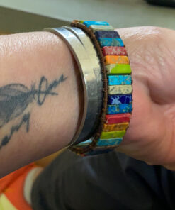 Plumiss 7 Chakra Bracelets for Women Boho Handmade Natural Jasper Stone Healing Energy Bead Leather Wrap Bracelet Jewelry Collection Chakra Jasper 30 C1lRwLpRfgS