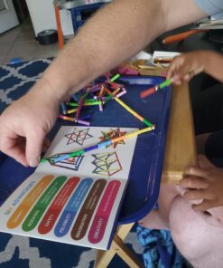 ELONGDI 130 Pieces - Magnetic Building Sticks Building Blocks Set, Magnet Educational Toys Magnetic Blocks Sticks Stacking Toys Set, Non-Toxic Building Toy 3D Puzzle with Storage Bag 44 C1mkhemGYyS