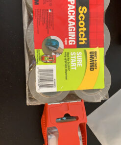 Scotch Sure Start Packing Tape, Clear, Holiday Wrapping Tape with Quiet Unwind and Easy Start, 1.88 in. x 25 yd., 6 Tape Rolls 6 Rolls 40 C1oZKub6gS