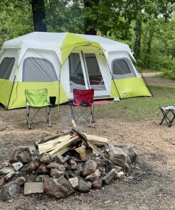 CORE 12 Person Instant Cabin Tent | 3 Room Huge Tent for Family with Storage Pockets for Camping Accessories | Portable Large Pop Up Tent for 2 Minute Camp Setup Green 37 C1qJ8MOgf6S