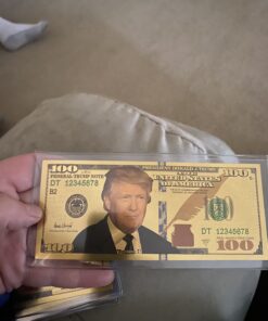 Authentic $100 President Donald Trump Authentic 24kt Gold Plated Commemorative Bank Note Collectors Item by Aizics Mint 31 C1stvn5LsPS