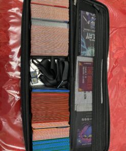 Quiver Time Black Quiver Card Carrying Case - Playing Card Case Holder for Trading Cards, MTG Card Storage Bag Deck Box Card Case (+Wrist & Shoulder Strap, Dividers + 100 Apollo Card Sleeves) 48 C1swTZ5uHJS