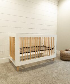 Babyletto Lolly 3-in-1 Convertible Crib with Toddler Bed Conversion Kit in White and Natural, Greenguard Gold Certified White/Natural 45 C1t5dlRvqMS