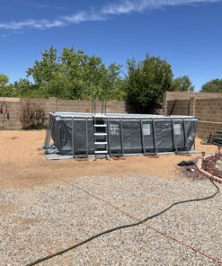 Intex 18ft X 9ft X 52in Ultra Frame Rectangular Pool Set with Sand Filter Pump, Ladder, Ground Cloth & Pool Cover 18 ft x 9 ft x 52 in 49 C1tLRYIopPS 1