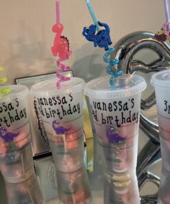 FZR Legend 24 Reusable Dinosaur Drinking Plastic Straws + 6 Dinosaur Temporary Tattoos for Kids Girls Boys | Dinosaur Birthday Party Supplies Three Rex Party Favors Decorations with Cleaning Brush 30 C1uY lLpVaS