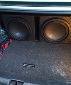 QPower QBOMB12V Dual 12 Inch Subwoofer Box with Bedliner Spray for Speakers, High-Performance Vented Subwoofer, Durable Sub Box, Black 52 C1ujCDM7K7S