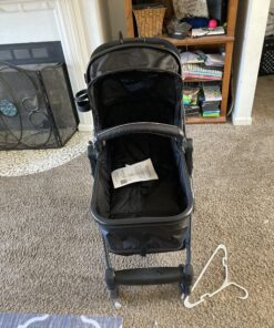 BABY JOY Baby Stroller, 2 in 1 Convertible Carriage Bassinet to Stroller, Pushchair with Foot Cover, Cup Holder, Large Storage Space, Wheels Suspension, 5-Point Harness (Black) Black 26 C1vxOCvKFMS