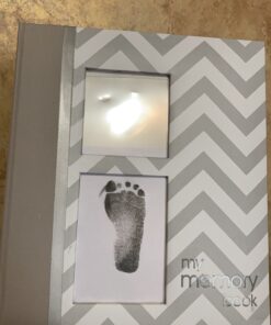 Pearhead First 5 Years Chevron Baby Memory Book, Clean-Touch Baby Safe Ink Pad for Baby’s Handprint or Baby’s Footprint, Gender Neutral Baby Milestone And Pregnancy Book, Gray Gray Chevron Babybook 43 C1yd1QSuDVS