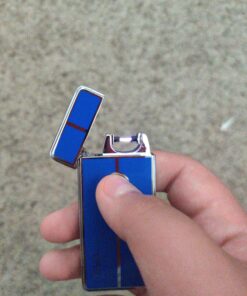 Tesla Coil Lighters™ USB Rechargeable Windproof Arc Cigarette Lighter with Charging Cable and Carrying Pouch Blue 29 D1RQMjiesUS