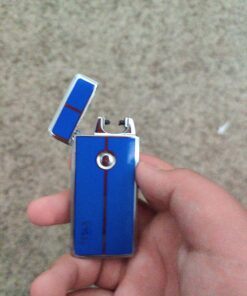 Tesla Coil Lighters™ USB Rechargeable Windproof Arc Cigarette Lighter with Charging Cable and Carrying Pouch Blue 30 D1TF51YN8S