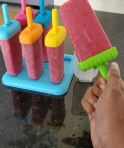 Popsicles Molds, Ozera Set of 6 Reusable Ice Pop Molds Easy Release Popsicle Maker Molds Cream Popcical Molds for Homemade Popsicles With Funnel & Cleaning Brush Assorted Colors 57 D1ZzYf1EDKS