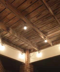 Lemontec Commercial Grade Outdoor String Lights with 15 Hanging Sockets - 48 Ft Black Weatherproof Cord Weatherproof Strand for Patio Garden Porch Backyard Party Deck Yard – S14 Black 46 D1l6Zce9ehS