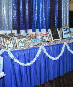 LinenTablecloth 14 ft. Accordion Pleat Polyester Table Skirt Royal Blue 14 ft. 13 D1oa6pZl6S