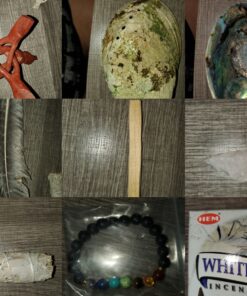 Smudge Kit Spiritual Set, Large Abalone Shell, Complete Sage Smudge Stick Kit, Palo Santo, White Sage Incense for Cleansing, Smudge Feather,Chakra Kit Bracelet, Charitable Positive Vibes Smudging Kit 50 D1wHA9VluyS