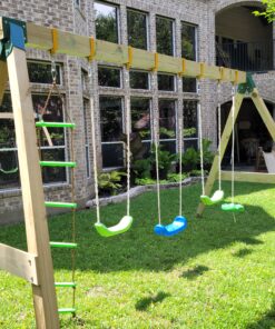 Squirrel Products Heavy Duty Green Disc Tree Swing with Rope for Outdoor Play - Easy DIY Addition to Playset or Tree 32 E1QfDNuiGmS