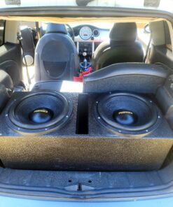 QPower QBOMB12V Dual 12 Inch Subwoofer Box with Bedliner Spray for Speakers, High-Performance Vented Subwoofer, Durable Sub Box, Black 54 E1a63orjgDS