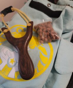 BASUNE Solid Wooden Slingshot Toys with Classic Construction Hunting Slingshot for Catapult Game, Outdoor, Hunting-for Kids/Children/Adult Deep Brown 38 E1i3Cc423ES